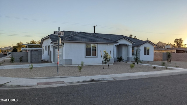 view of front facade with a garage