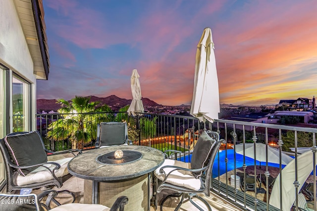 36723 N 33rd Ave, Phoenix, AZ 85086 - deck at dusk with a fire pit