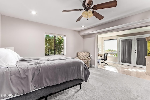 36723 N 33rd Ave, Phoenix, AZ 85086 - carpeted bedroom featuring baseboards, ceiling fan, and recessed lighting