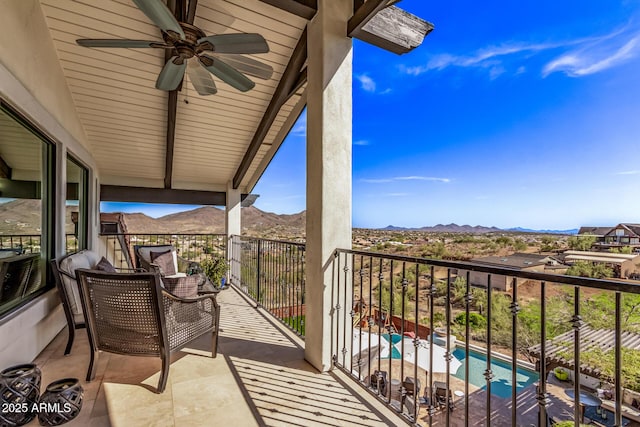 36723 N 33rd Ave, Phoenix, AZ 85086 - balcony with a mountain view and a ceiling fan