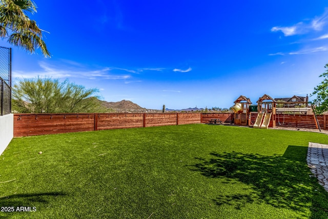 36723 N 33rd Ave, Phoenix, AZ 85086 - view of yard featuring fence, a mountain view, and a playground
