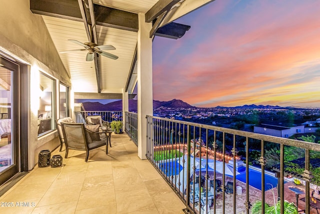 36723 N 33rd Ave, Phoenix, AZ 85086 - balcony featuring ceiling fan and a mountain view