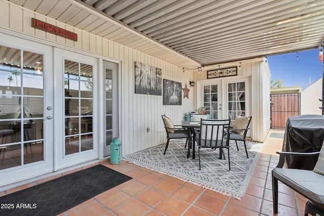 5154 N 83rd St, Scottsdale, AZ 85250 - view of patio / terrace with french doors, grilling area, and outdoor dining area