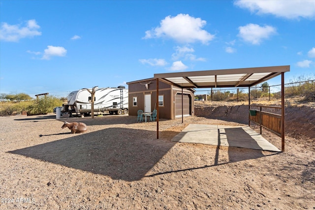 view of playground featuring an outdoor structure