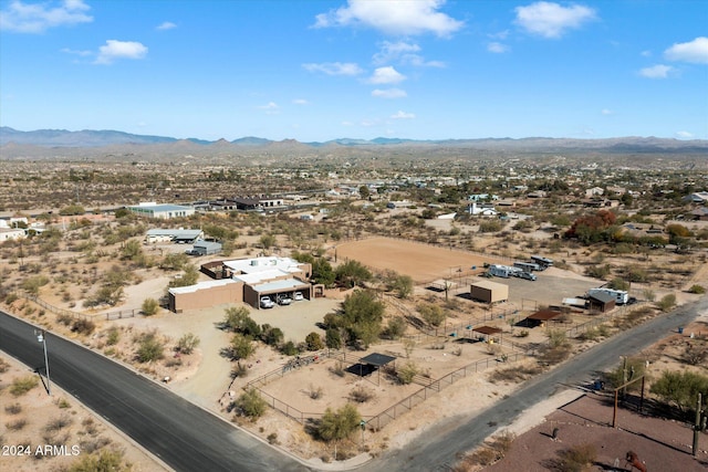 aerial view with a mountain view