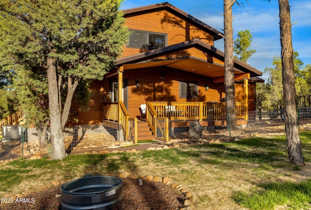 3334 Sawmill Ridge Loop, Heber, AZ 85928 - rear view of house with a deck