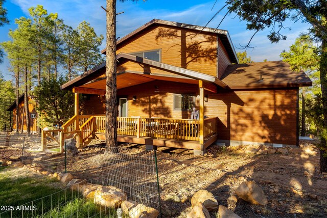 3334 Sawmill Ridge Loop, Heber, AZ 85928 - chalet / cabin with a wooden deck and crawl space
