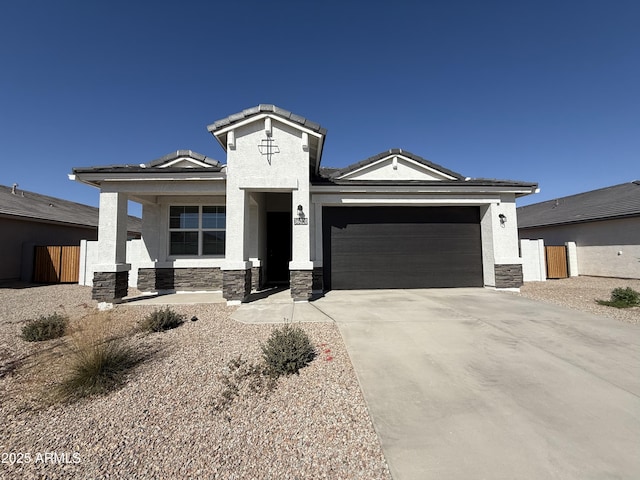 view of front of house with a garage