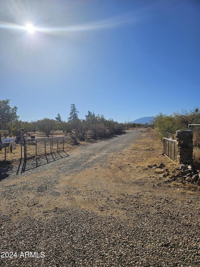 view of road with a rural view