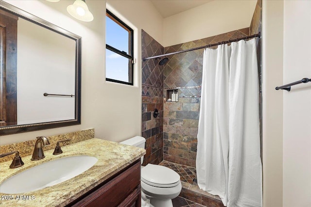 28025 N 156th Pl, Scottsdale, AZ 85262 - bathroom featuring toilet, vanity, and tiled shower