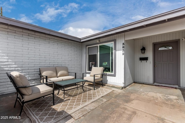 view of patio featuring outdoor lounge area