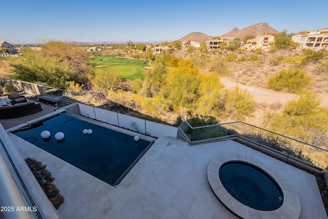 bird's eye view with a mountain view