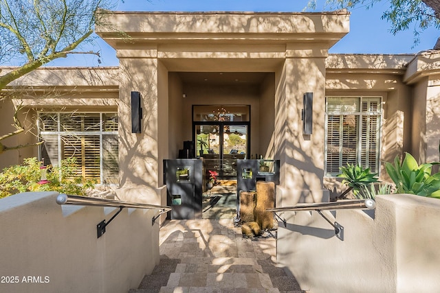 doorway to property with french doors