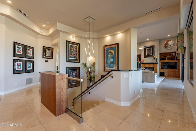 interior space with light tile patterned floors