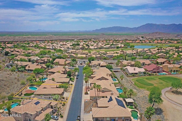 16219 S 14th Way, Phoenix, AZ 85048 - aerial view of property's location featuring nearby suburban area, a water and mountain view, and a local golf course