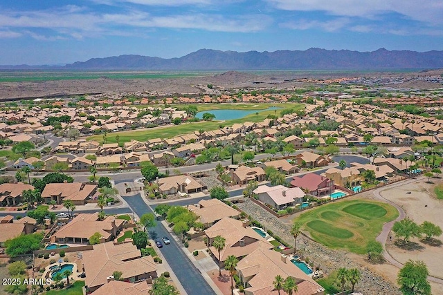 16219 S 14th Way, Phoenix, AZ 85048 - aerial view of property and surrounding area featuring nearby suburban area, a water and mountain view, and a golf club