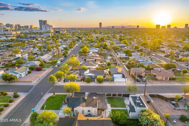 1444 E Coronado Rd, Phoenix, AZ 85006 - aerial view at dusk of a skyline view and a residential view