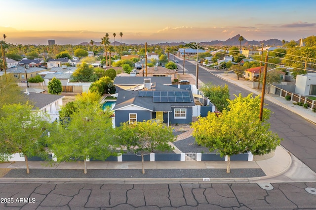 1444 E Coronado Rd, Phoenix, AZ 85006 - aerial view at dusk of a residential view and a mountain view