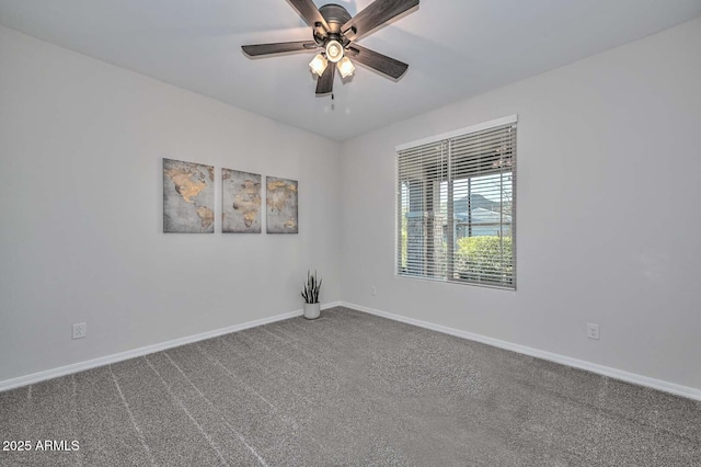 empty room with carpet and ceiling fan