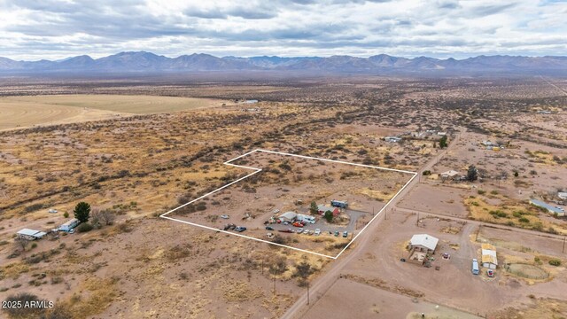 drone / aerial view with a mountain view