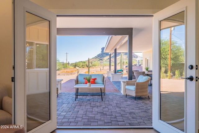3939 S Veronica Ln, Gold Canyon, AZ 85118 - doorway to outside featuring a mountain view