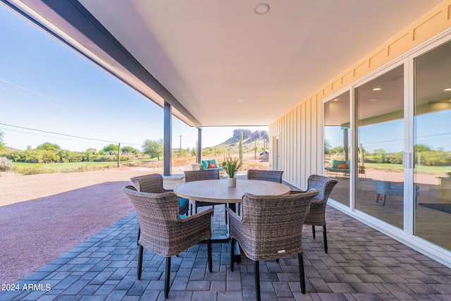3939 S Veronica Ln, Gold Canyon, AZ 85118 - view of patio / terrace featuring outdoor dining area