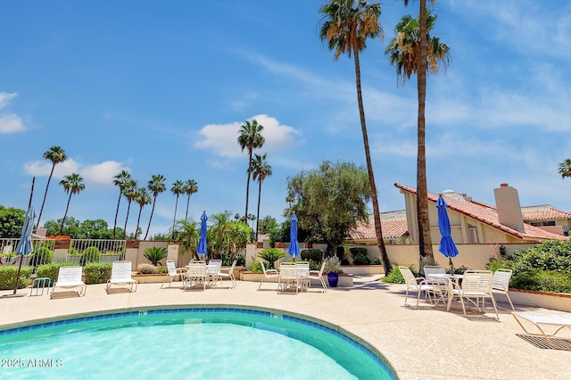7115 E Buena Terra Way, Paradise Valley, AZ 85253 - view of pool with a patio area and outdoor dining area