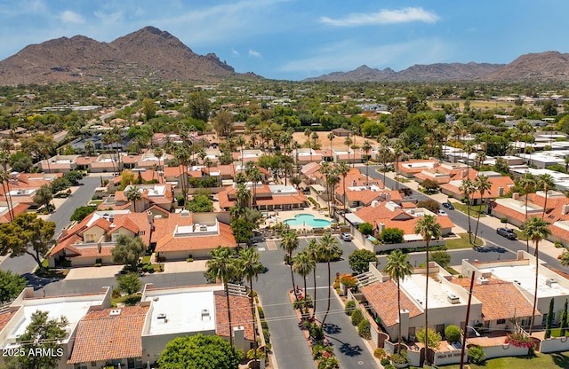 7115 E Buena Terra Way, Paradise Valley, AZ 85253 - aerial view of residential area with a mountainous background