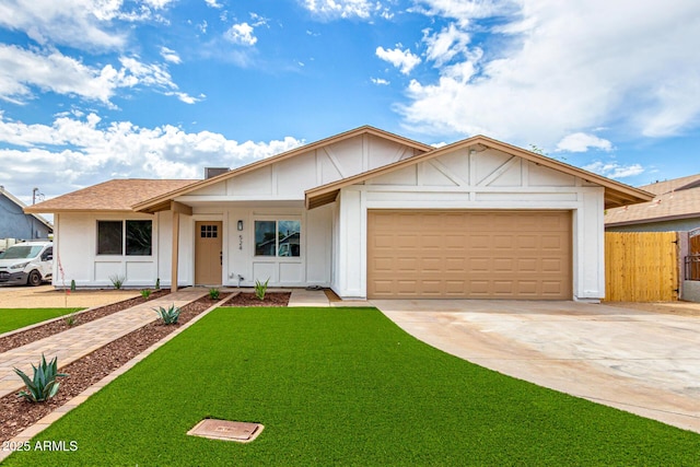 524 S Pioneer, Mesa, AZ 85204 - ranch-style house with driveway, a garage, and board and batten siding