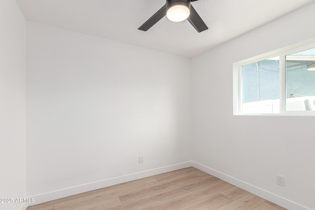 524 S Pioneer, Mesa, AZ 85204 - spare room with baseboards, light wood-style floors, and ceiling fan