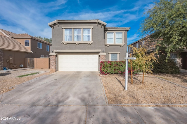 view of front property with a garage