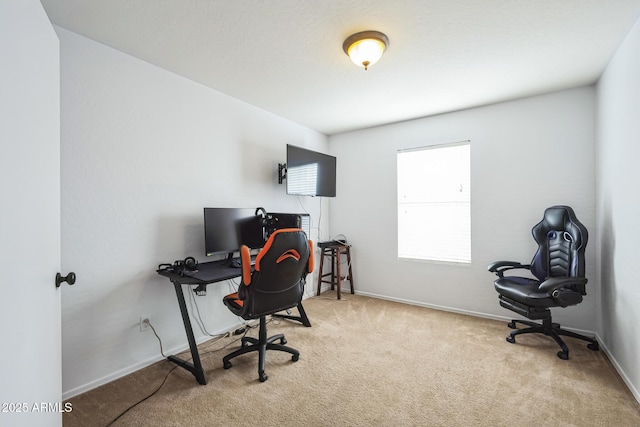 view of carpeted office space