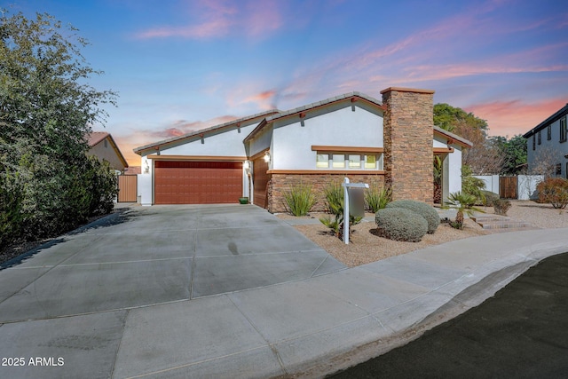 view of front of home featuring a garage