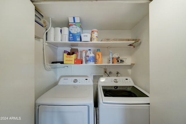 laundry area featuring washing machine and dryer