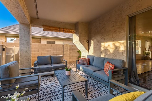 view of patio with an outdoor hangout area