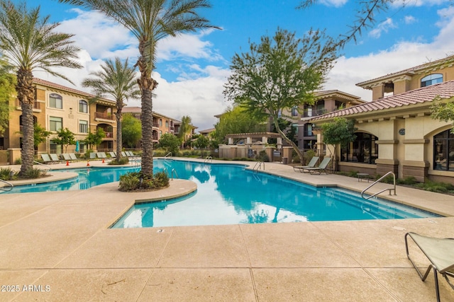 view of pool with a patio