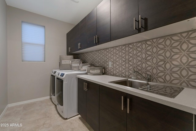 19908 W Montecito Ave, Litchfield Park, AZ 85340 - laundry room featuring cabinet space and washer and dryer