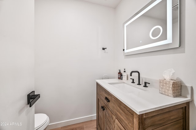 bathroom with toilet and vanity