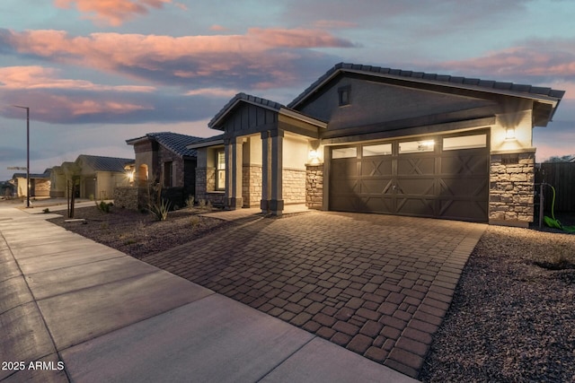 view of front of house featuring a garage