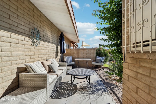 view of patio / terrace featuring an outdoor hangout area