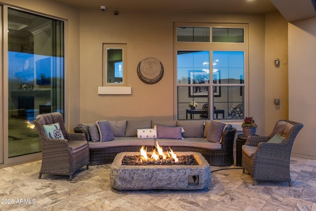 view of patio featuring an outdoor living space