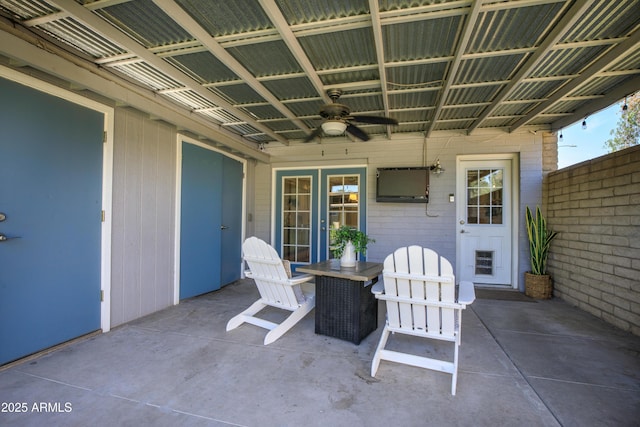 8135 N Central Ave Unit 1, Phoenix, AZ 85020 - view of patio with french doors, a ceiling fan, and outdoor dining area