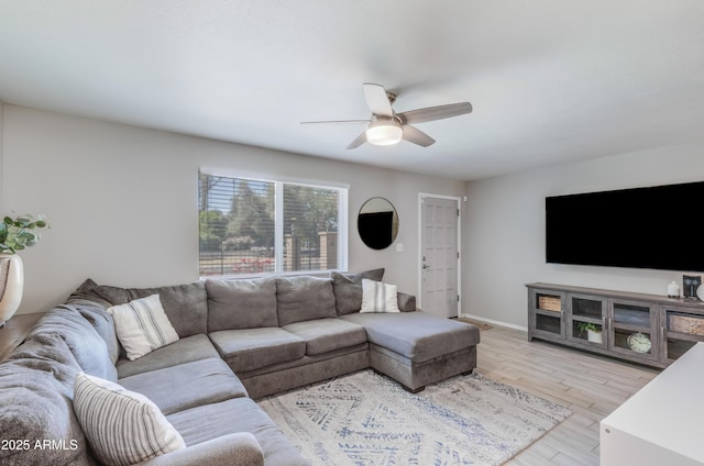 8135 N Central Ave Unit 1, Phoenix, AZ 85020 - living area with ceiling fan, light wood-type flooring, and baseboards