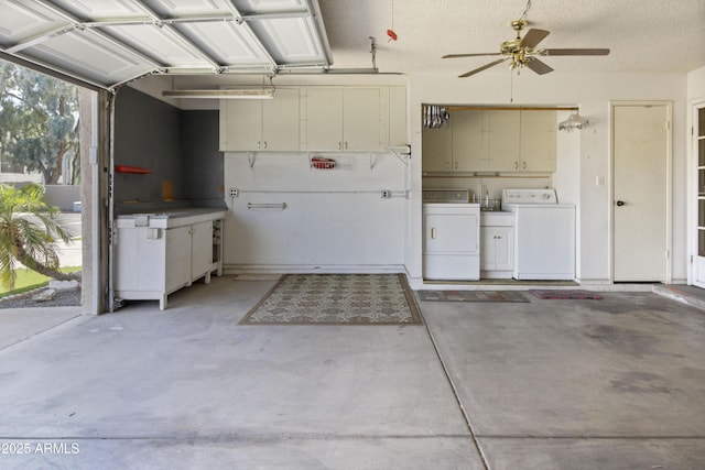 3345 E University Dr Unit 2, Mesa, AZ 85213 - garage featuring washing machine and clothes dryer and ceiling fan