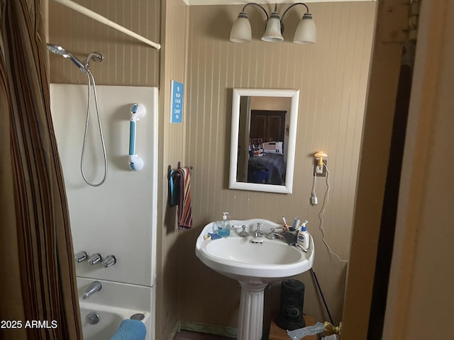 bathroom with shower / bathing tub combination