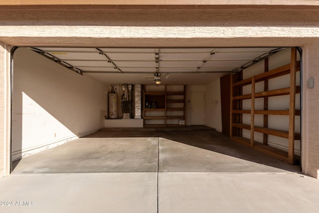 garage with gas water heater