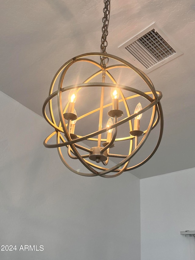 details with a notable chandelier