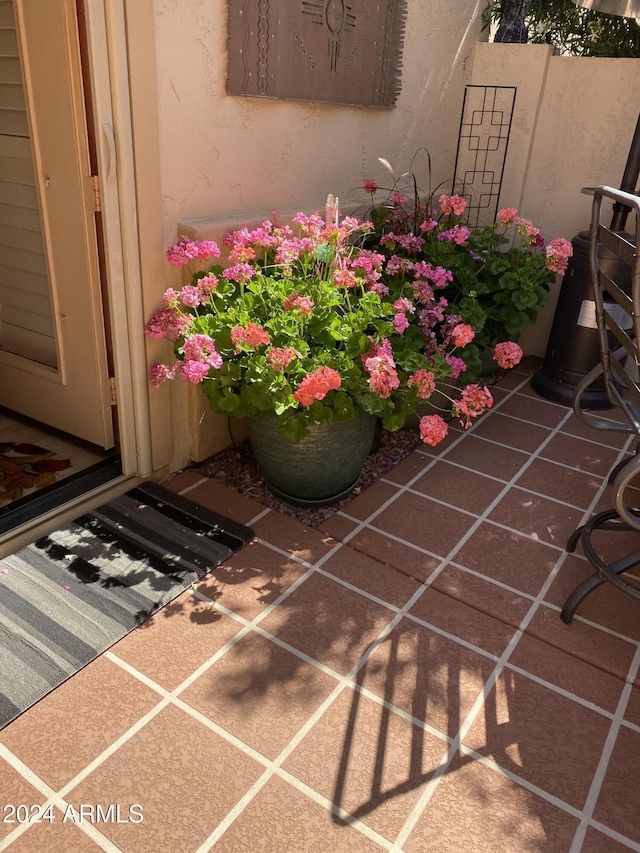 balcony with a patio area