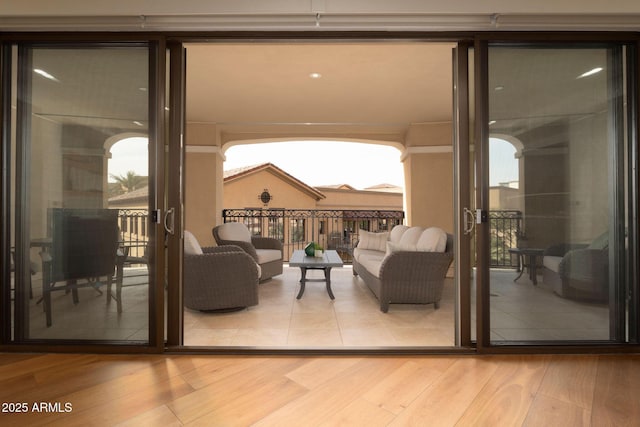 interior space featuring wood finished floors