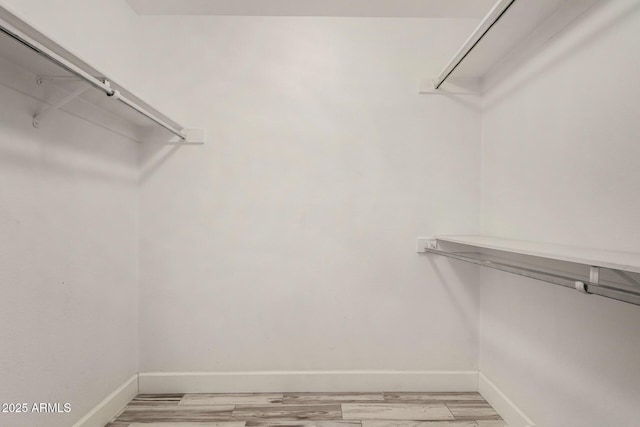 spacious closet with light wood finished floors